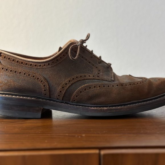 Crockett & Jones Exmoor Derby Shoe in Brown Roughout Suede UK 8 EUR 42
